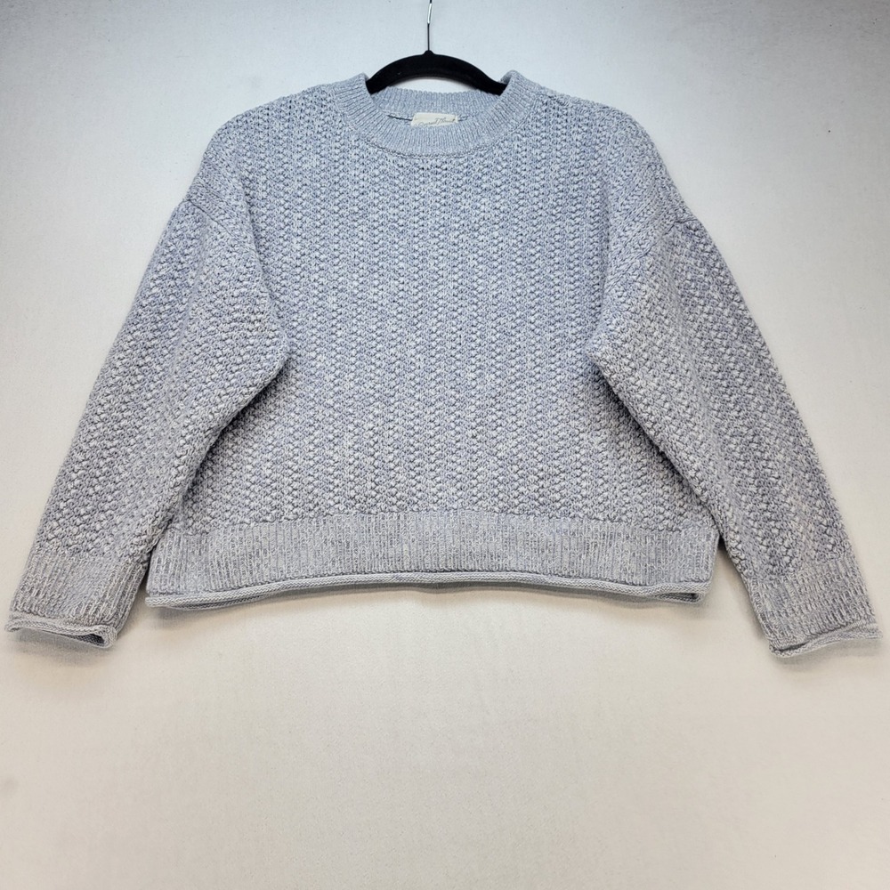 Universal Thread Sweater Womens XL Light Blue Cropped Popcorn Knit Cottagecore